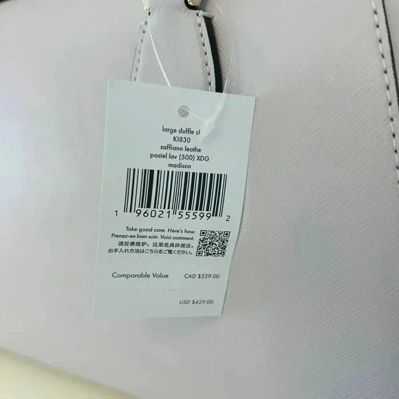 Kate Spade  Madison Large Duffle satchel  Crossbody Bag Pastel Lavender - Picture 6 of 10